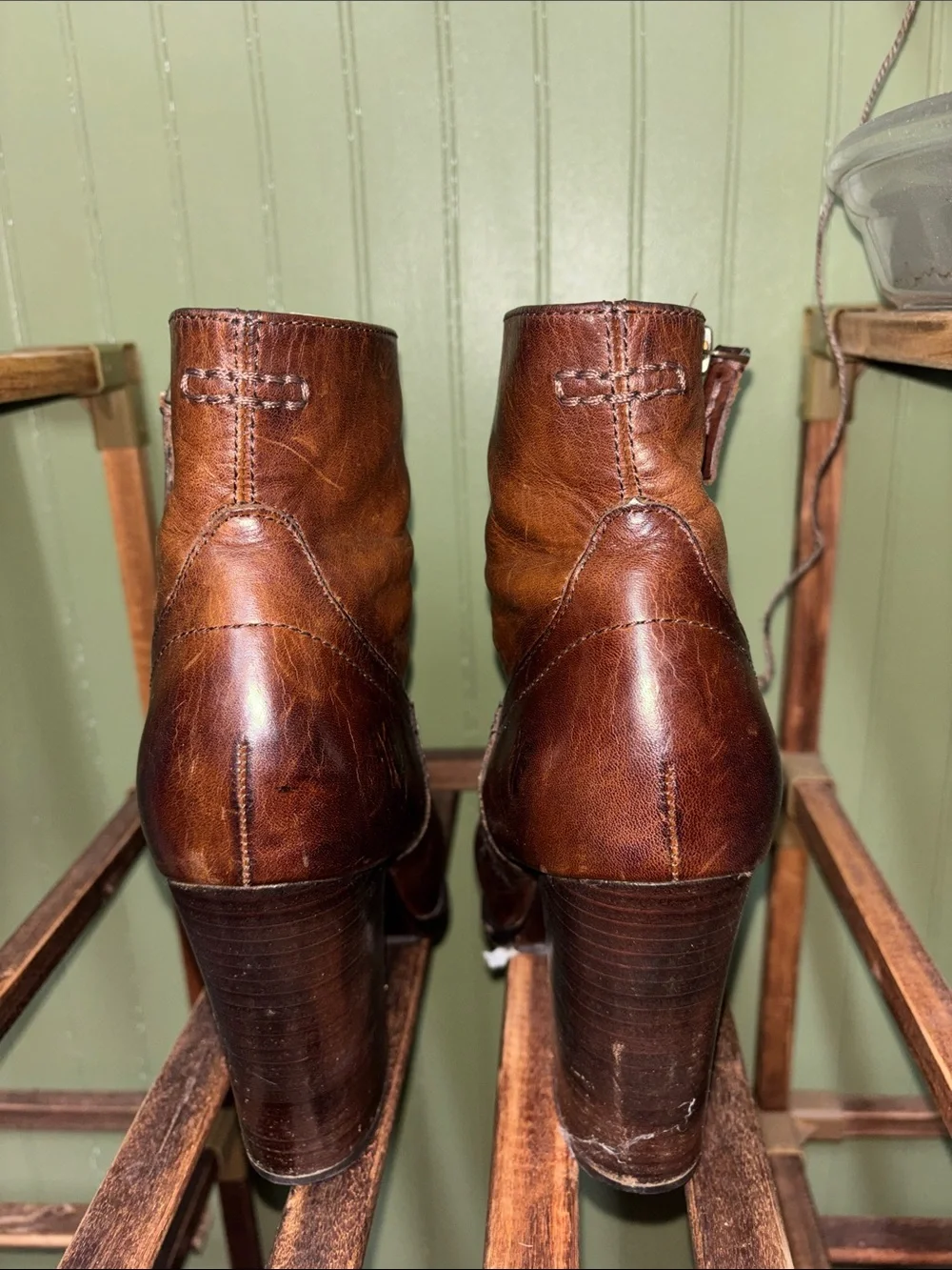 Women's Frye Brown Leather Ankle Boots - Classic Heeled Booties